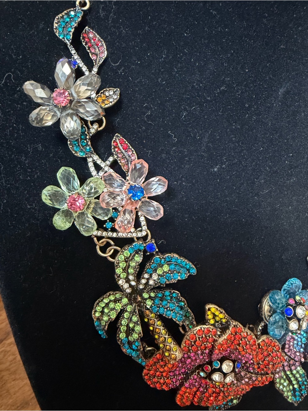 Natasha Couture Multicolor Crystal Floral & Flamingo Statement Necklace - Picture 2 of 11